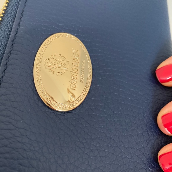 BRAND NEW - Never Used Roberto Cavalli Navy Wallet - Picture 2 of 7